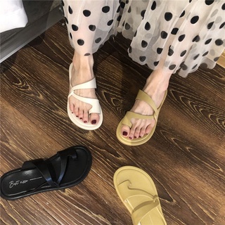 รองเท้าแตะผู้หญิงเวอร์ชั่นเกาหลีใหม่ของนิ้วเท้าที่เรียบง่ายด้วยรองเท้าแตะเปิดนิ้วเท้า