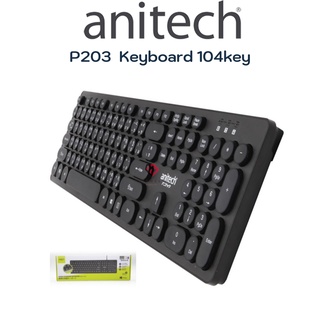 ANITECH คีย์บอร์ด ปุ่มกลม Keyboard แป้นพิมพ์ รุ่น P203