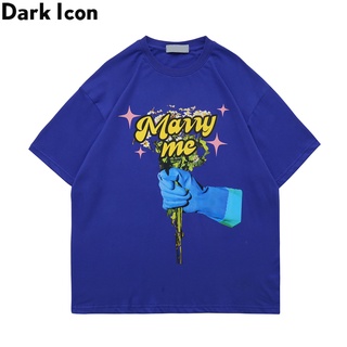 เสื้อยืดโอเวอร์ไซส์เสื้อยืด ผ้าฝ้าย พิมพ์ลาย Dark Icon แฟชั่นฤดูร้อน สําหรับผู้ชาย และผู้หญิง 2022S-3XL