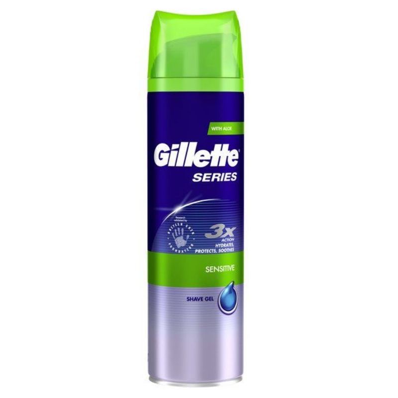 ยิลเลตต์-เจล-โกนหนวด-เซนซิทีฟ-ขนาด-195-กรัม-สำหรับผิวบอบบางแพ้ง่าย-gillette-series-shave-gel-sensitive-195g