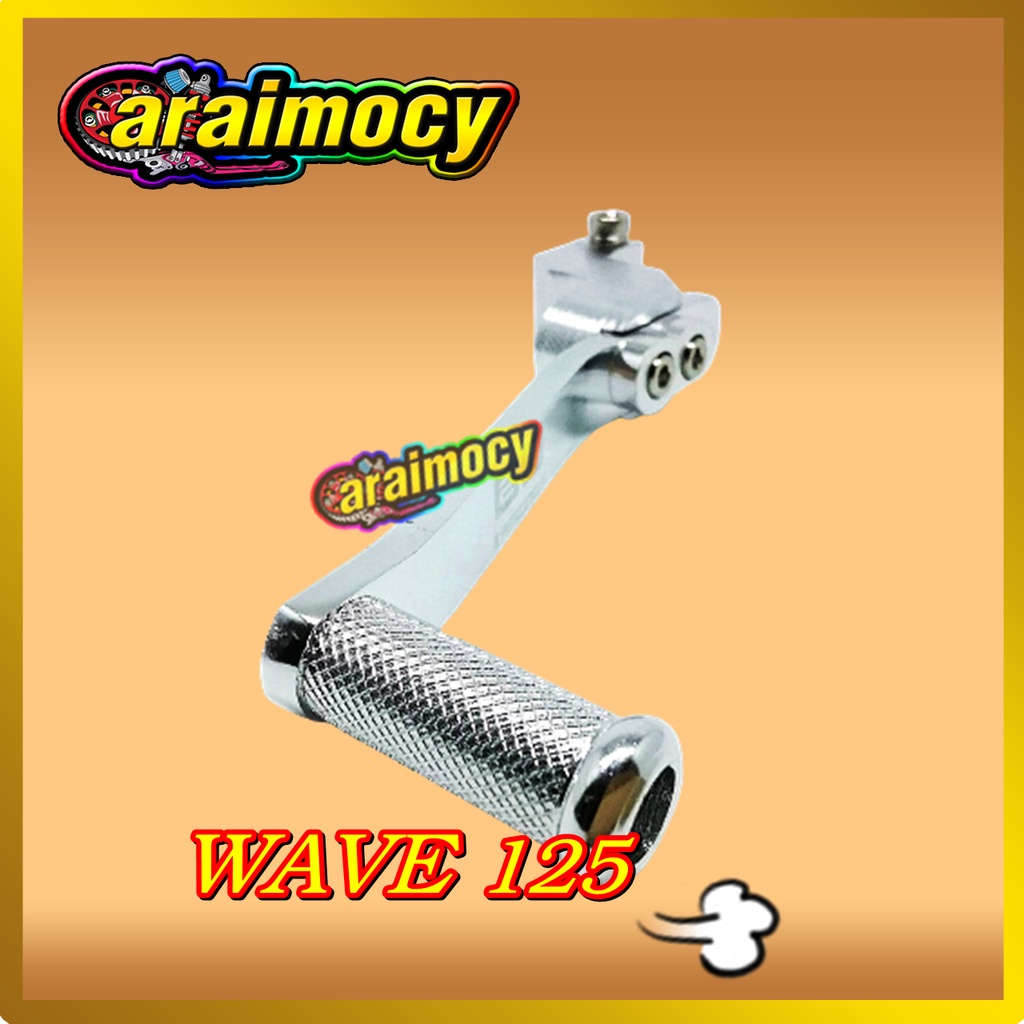 คันเกียร์แต่ง-wave125-เวฟ125-ชุบสีเงินเงา-งานอลูมิเนียมcnc