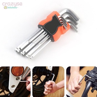 【CRAZYSPE】Ball End Hex Key 9Pcs Allen Hex Wrench Ball Head Chrome Vanadium Steel wvoglhdG