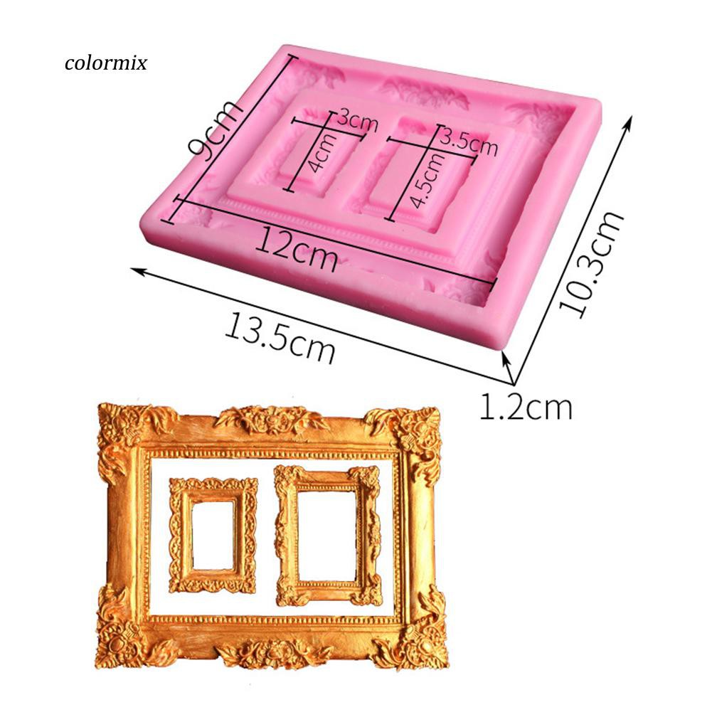 clmx-แม่พิมพ์ซิลิโคน-รูปกรอบรูป-สไตล์เรโทร-สําหรับทําเค้ก-ช็อคโกแลต-ฟองดองท์-diy