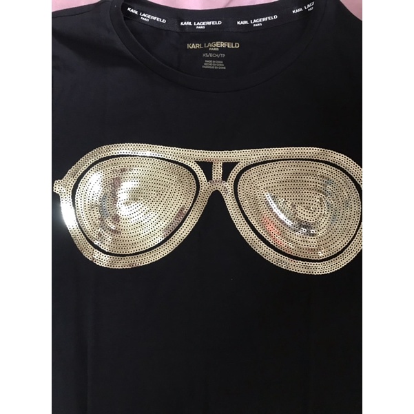 เสื้อยืด-karl-lagerfeld-แท้-จากusaของใหม่-ป้ายห้อย-พร้อมส่ง-size-xs-อก36