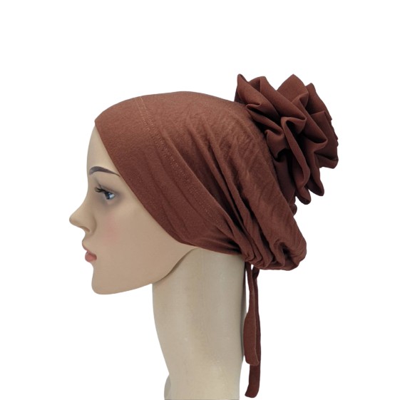 ภาพสินค้าอินเนอร์คลุมผม หมวกปอมปอม เป็นดอก มีเชือกผูกหลัง ผ้าเรยอน ใส่สบาย ขนาดฟรีไซส์ จากร้าน hijab_story_thailand บน Shopee ภาพที่ 4