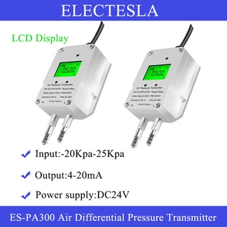 เครื่องส่งสัญญาณความดันลม 24VDC หน้าจอ LCD เซนเซอร์ควบคุมความดัน 4-20mA