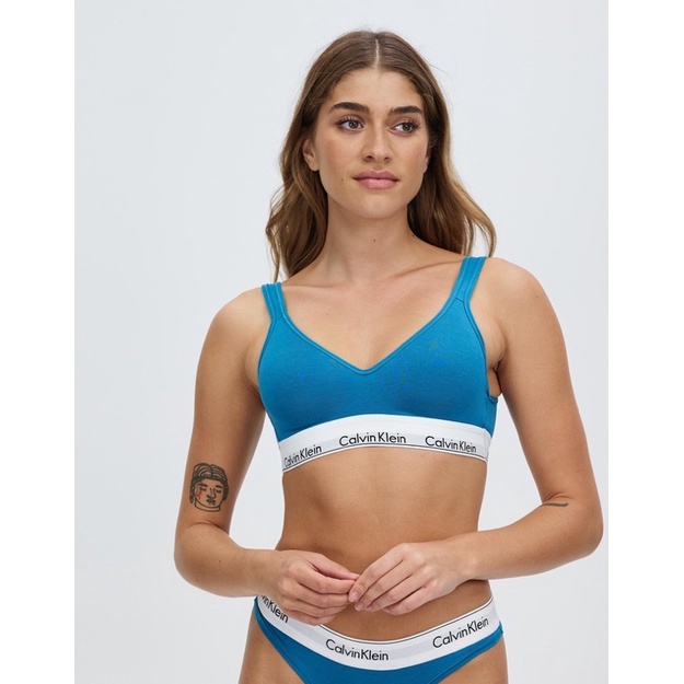 พร้อมส่ง-บรามีฟองน้ำ-calvin-klein-modern-cotton-lightly-lined-bralette-สี-tapestry-teal