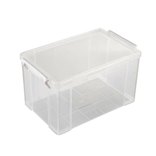 กล่องเก็บของพลาสติก มีหูล๊อคฝา STACKO 15x24.2x14 ซม. สีใส กล่องเก็บของอเนกประสงค์ พลาสติกเกรด A