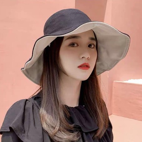 ภาพสินค้าหมวกบักเก็ตผู้หญิงปีกกว้าง สินค้าพร้อมส่ง D048 จากร้าน shophaiyong บน Shopee ภาพที่ 2