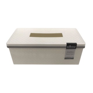 กล่องใส่ทิชชู่แผ่นยาว 10x20x9 สีครีม กล่องใส่กระดาษชำระ อุปกรณ์จัดเก็บในครัว TISSUE BOX IVORY
