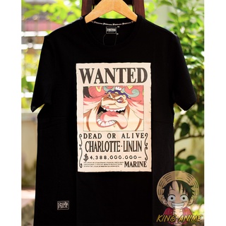 เสื้อยืดโอเวอร์ไซส์[ใช้โค้ด:: ANMWT2] T-shirt DOP-1379 ลาย Wanted Charlotte Linlin มีสีกรม และ สีดำ สินค้าลิขสิทธิ์แท้ u