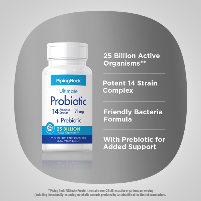 ภาพสินค้าLot ใหม่ ส่งไว ️PipingRock Probiotic 14 Strains, 3 & 25 Billion Organisms ปรับสมดุลลำไส้ ท้องผูก ท้องเสีย อาหารไม่ย่อย จากร้าน hongprim บน Shopee ภาพที่ 5