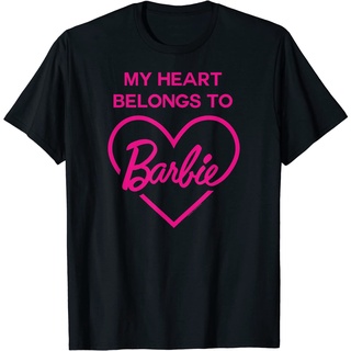 เสื้อยืดผ้าฝ้ายพรีเมี่ยม เสื้อยืด พิมพ์ลาย My heart belong to Barbi