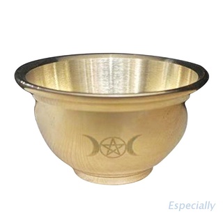 ESP Copper Offering Bowl with Triple Moon Pentacle Pattern Incense Burner Smudging