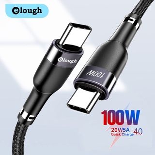 Elough สายชาร์จ Type C เป็น Type C 100W QC 3.0 PD 5A ชาร์จเร็ว สําหรับ Huawei Samsung