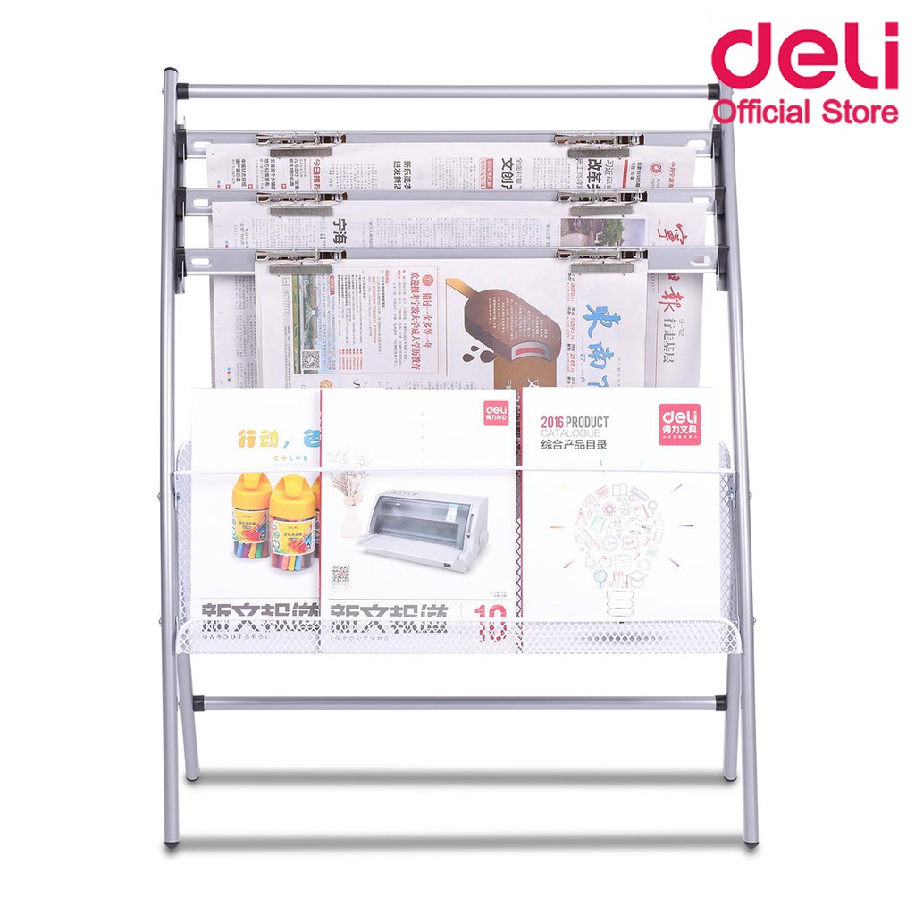 deli-9301-magazine-amp-newspaper-rack-ชั้นนิตยสารและหนังสือพิมพ์-ชั้นวางหนังสือ-อุปกรณ์สำนักงาน-เครื่องเขียน