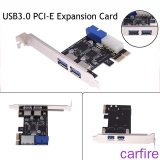 ภาพขนาดย่อของภาพหน้าปกสินค้าPCI-E to USB Adapter Card USB 3.0 5 Gbps Speed Hub Extension Card with Dual Ports 20-pin จากร้าน carfire.th บน Shopee