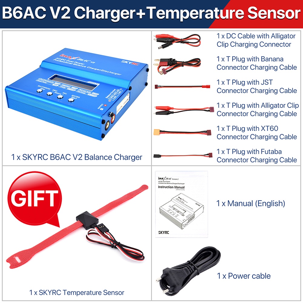 Skyrc IMAX B6 EVO B6 V2 B6 Mini B6AC V2 ที่ชาร์จแบตเตอรี่ LiPo พร้อมอะ ...