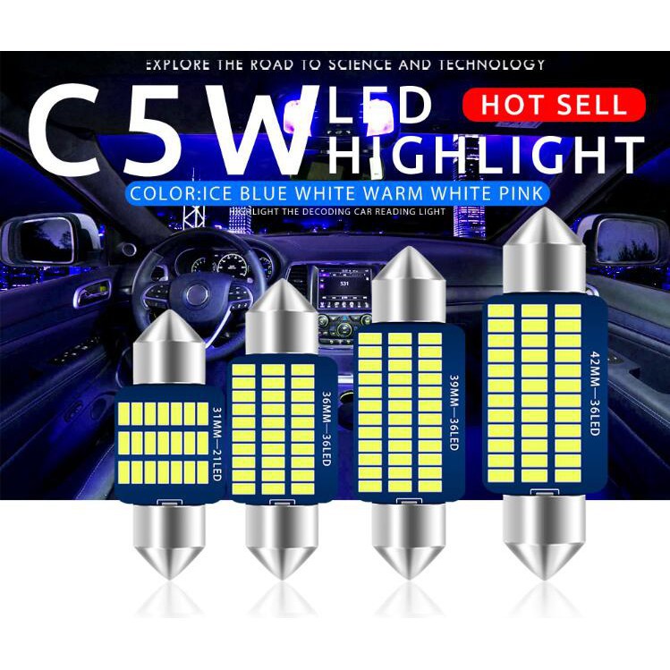 ภาพหน้าปกสินค้าหลอดไฟ LED C5W Canbus Festoon 31 36 39 41 มม. สําหรับติดภายในรถยนต์ 4014 1 ชิ้น จากร้าน lymoyo.th บน Shopee