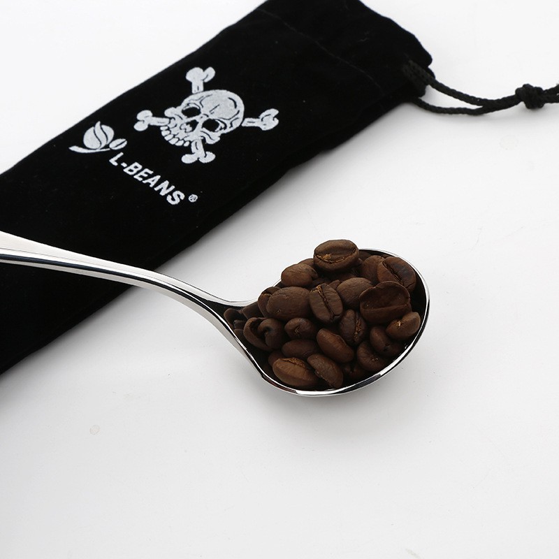 ช้อนสแตนเลส-ทดสอบกาแฟ-ฟองนม-พร้อมถุงเก็บ-สีเงิน-l-beans-professional-standard-cup-spoon