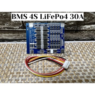 สินค้า Bms​ 4s​ วงจรป้องกันแบตเตอรี่ BMS LiFePo4 3.2V 30A 4S (Peak 56A) บาลานซ์: 58mA ชนิด Common port ใช้กับแบต 32650 ได้
