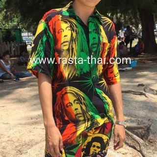 เสื้อเชื๊ตราสต้าสุดเท่ห์ RASTA SHIRT GREEN YELLOW RED