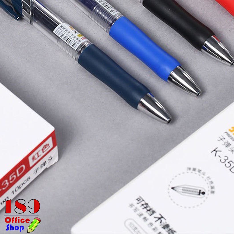 ปากกาเจล-ปากกาเจลแบบกด-รุ่น-k-35d-หัว0-5-mm-ดำ-น้ำเงิน-แดง-ปากกาเจลกึ่งลูกลื่น-เขียนง่าย-เขียนลื่น-สินค้าพร้อมส่ง