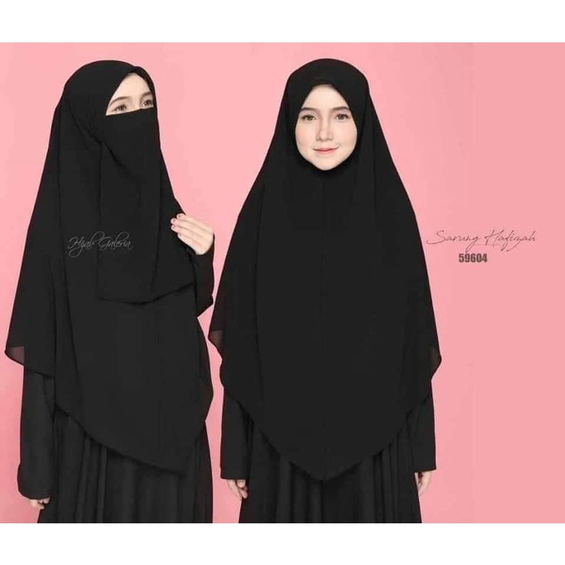 ภาพหน้าปกสินค้าผ้าคลุมสวมสำเร็จชีฟอง+นิกอบ (เลือกสีในแชท) จากร้าน naazmuslimshop บน Shopee