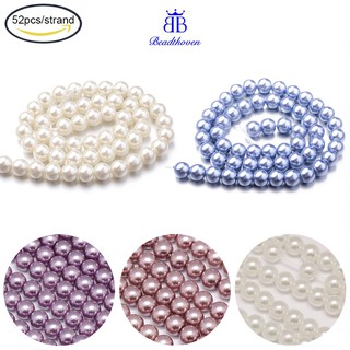 ภาพหน้าปกสินค้าReady Stock 1Strand 38cm 8mm Environmental Dyed Glass Pearl Round Bead Strands Cotton Cord Threaded ที่เกี่ยวข้อง