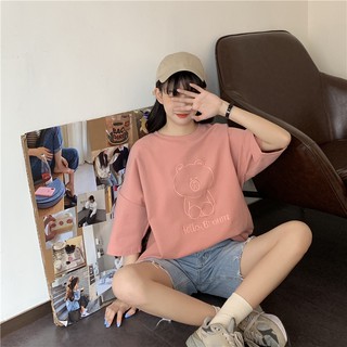FBAShop 💕เสื้อยืดปักลายเจ้าหมีสุดน่ารัก คือดีย์มาก 🌈ฮิตมากรุ่นนี้🌈มีถึง4XLเลยจ้าาา