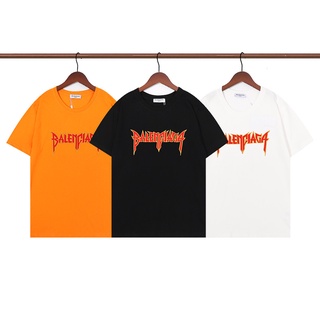 [S-5XL]เสื้อยืดแขนสั้น ผ้าฝ้ายแท้ ปักลายตัวอักษร และดอกไม้ แฟชั่นฤดูร้อน สําหรับผู้ชาย และผู้หญิง