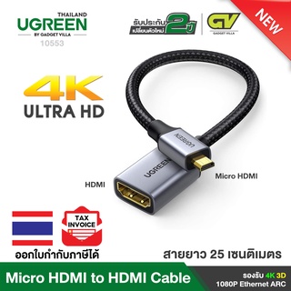 ภาพหน้าปกสินค้าUGREEN รุ่น 10553 อะแดปเตอร์แปลง Micro HDMI to HDMI, HDMI to Micro HDMI Male to Female รองรับ 4K  Ethernet ARC25cm ซึ่งคุณอาจชอบสินค้านี้