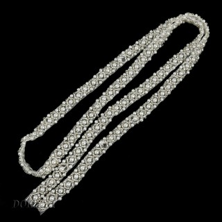 1 Yard Pearl Beaded Ribbon Sewing Trim Chain for Sewing on Clothes Dress Decor