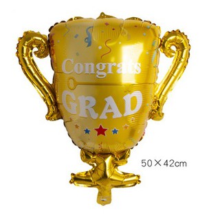 ลูกโป่งถ้วยรางวัล Congrats grad balloon ขนาด 50*42cm #CG045