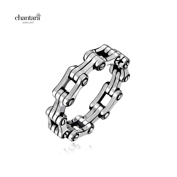 ภาพหน้าปกสินค้าแหวนรมดำ แหวนวินเทจ แหวนชาย แหวนหญิง แหวนแฟชั่น แหวนลายโซ่ "Gear Vintage Ring" แหวนคู่ แถมฟรี ผ้าเช็ดแหวน