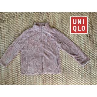 UNIQLO เสื้อหนาวผ้า Fleece  สีชมพูอ่อน สภาพ 60-70% สวย อก 32-34 ยาว 23*ตำหนิอ้านรายละเอียด