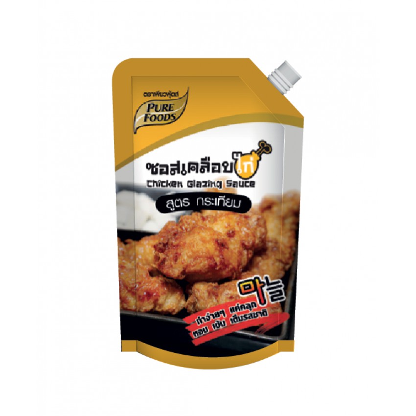 ซอสเคลือบไก่-สูตรกระเทียม-ตราเพียวฟู้ดส์-1-000-กรัม-pure-foods-ไก่บอนชอน-ไก่เกาหลี-ไก่ทอด-ไก่กระเทียม-ซอสไก่ทอด