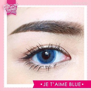 Je taime Blue (1)(2) บิ๊กอาย ฟ้า ขอบฟุ้ง สีฟ้า Kitty Kawaii Contact Lens คอนแทคเลนส์ ค่าสายตา สายตาสั้น แฟชั่น