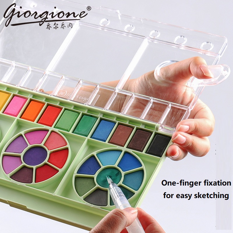 rex-tt-giorgione-36-color-pigment-macaron-new-product-solid-watercolor-paint-set-powder-cake-childrens-brush-portable