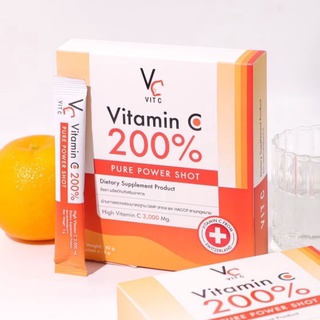 VC Vit C Vitamin C 200% Pure Power Shot วิตามินซี น้องฉัตร (14ซอง)