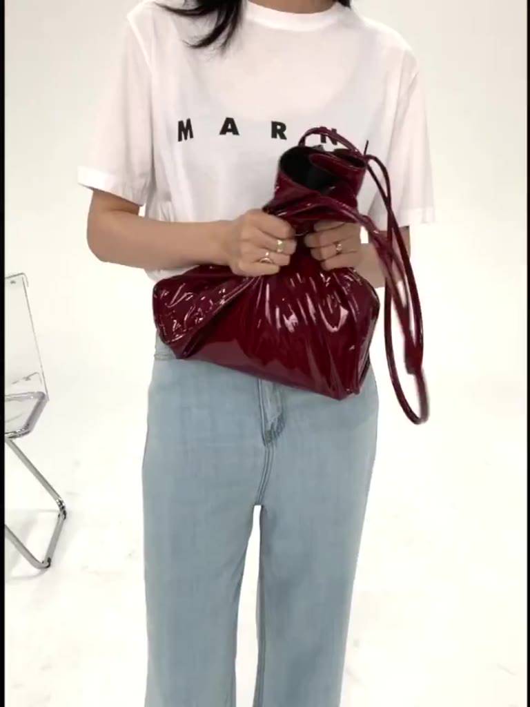 กระเป๋าสะพายข้างกระเป๋าผู้หญิง-big-red-black-white-blue-super-soft-patent-leather-double-strap-large-tote-กระเป๋า