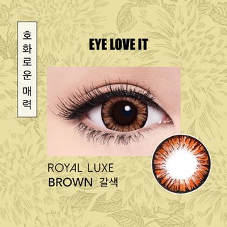 EYELOVEIT ROYAL LUXE BROWN เลนส์สีน้ำตาล รายเดือน ( ซื้อ EYELOVEIT ครบ 3 กล่อง แถมตลับคอนแทคเลนส์ )