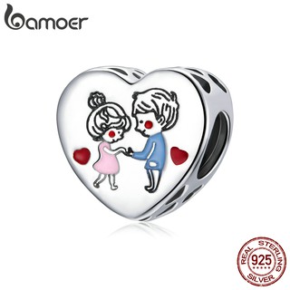 bamoer Charm fit Original Tender love Bracelet 925 Sterling Silver Women Jewelry DIY CZ Beads Charm jewerly Making SCC1744