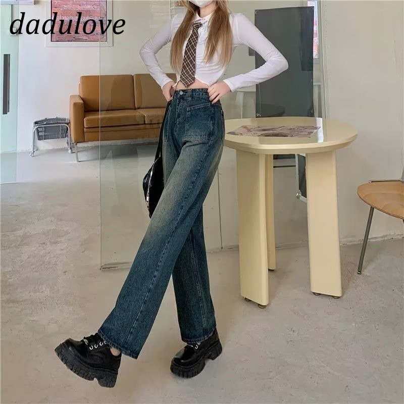 dadulove-new-korean-version-retro-womens-high-waist-jeans-loose-niche-wide-leg-pants-fashion-womens-clothing
