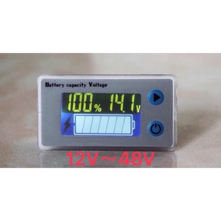 วัดโวลท์ % 12-48v วัดแบตเตอร์รี่  โวลต์มิเตอร์ติดรถยนต์ โวลท์มิเตอร์ดิจิตอล Car DC LCD Volt meter วัดโวลท์&วัด%แบตเตอรี่