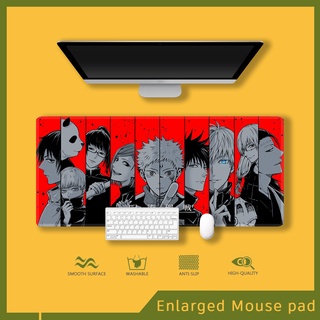 สินค้า Jujutsu Kaisen Mousepad Extended Mouse pad แผ่นรองเมาส์สำหรับเล่นเกมขนาดใหญ่ แผ่นรองเมาส์แบบกำหนดเอง Stitched edge Deskmat