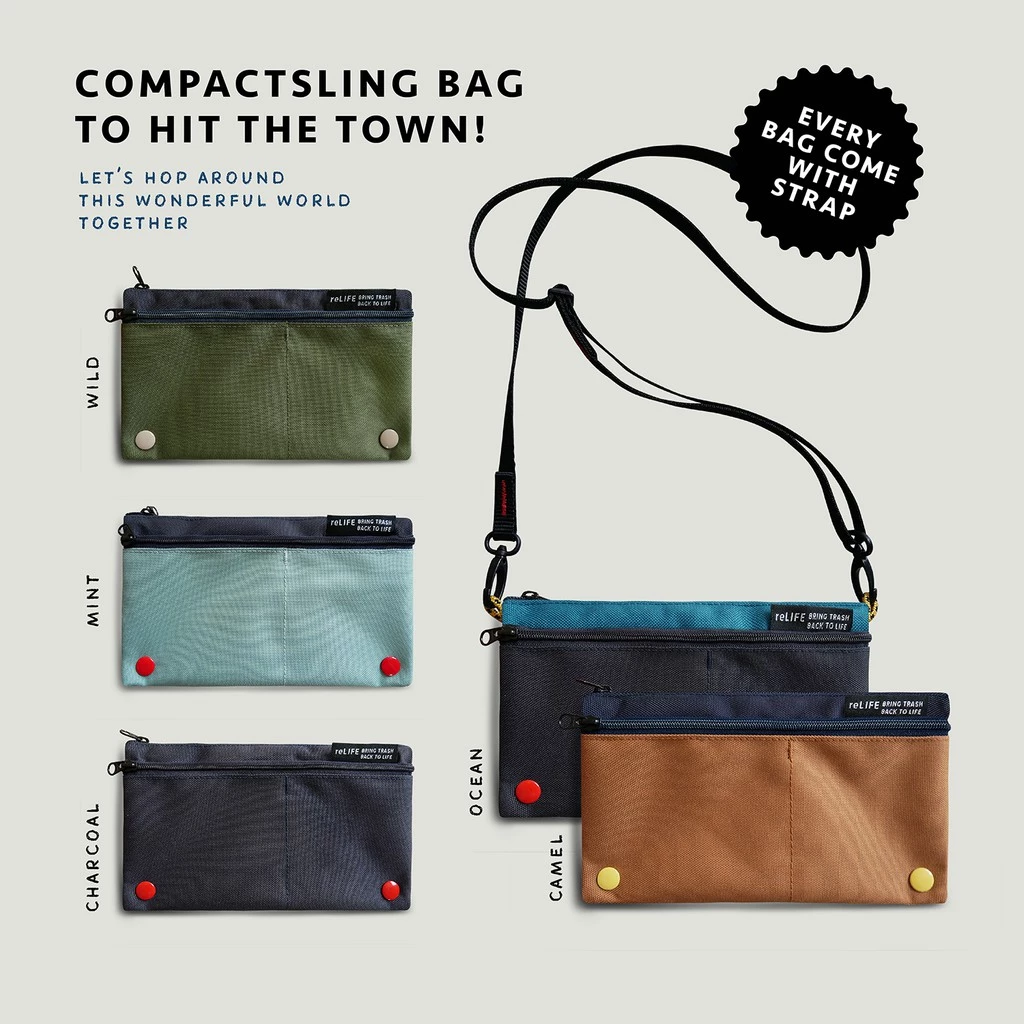 Hopper relife ocean sling bag กระเป๋าสะพายข้างรุ่นฮอปเปอร์ / กระเป๋าสตางค์
