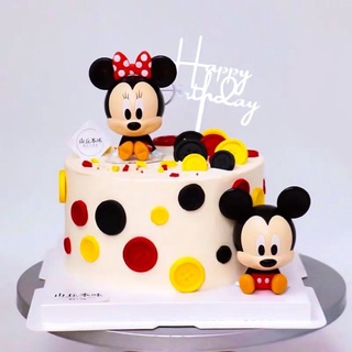 ชุดท็อปเปอร์ ธีม Happy Birthday Mickey Minnie สําหรับตกแต่งเค้กวันเกิด