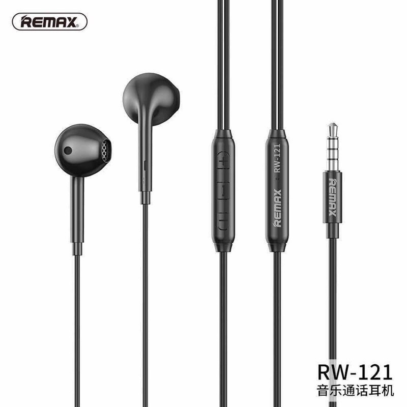 หูฟัง-รุ่นใหม่-ยาว1-2-เมตร-remax-rw-121-for-music-amp-call-มีไมค์-คุยโทรศัพท์-ฟังเพลง-เรียนออนไลน์-ได้-ของแท้-100-เสียงดี