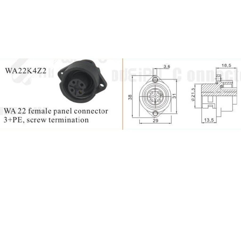 weipu-wa22k4z2-4poles-16a-2-5-sq-mm-panel-connector